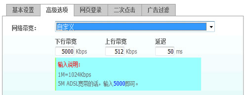 自定義網(wǎng)絡(luò)帶寬