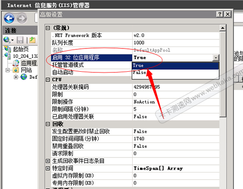 圖2：應(yīng)用程序池高級(jí)設(shè)置